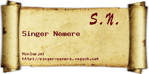 Singer Nemere névjegykártya